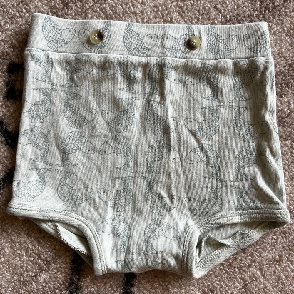 kate quinn Light Sage Mermaid Print Kids High-Waist Shorts